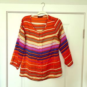The Limited 3/4 Sleeve Multi-Colored Blouse